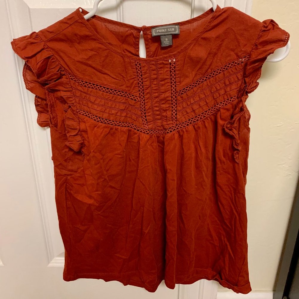 J. Crew Point Sur Burnt Orange Blouse
